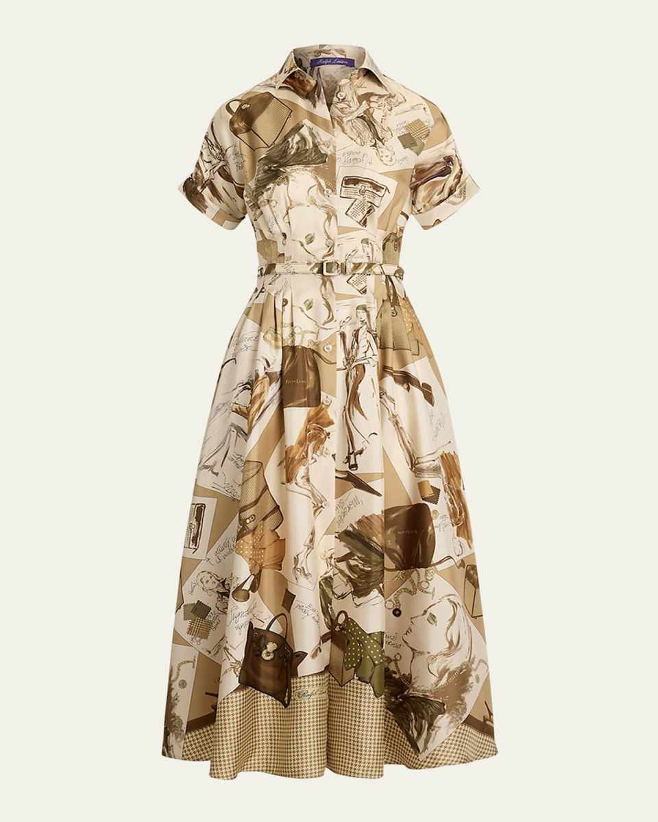 Donatella Multi Diary of a Collection Silk Shirtdress
